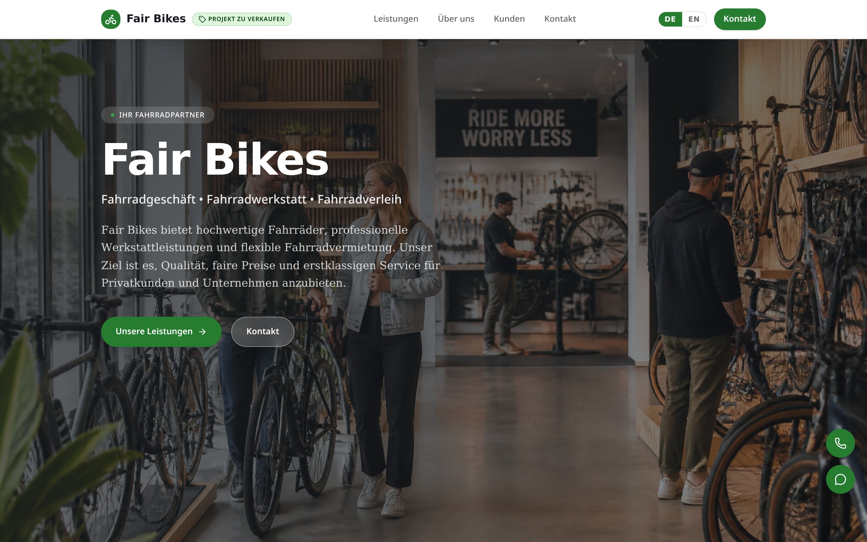 Fair-Bikes.de homepage preview