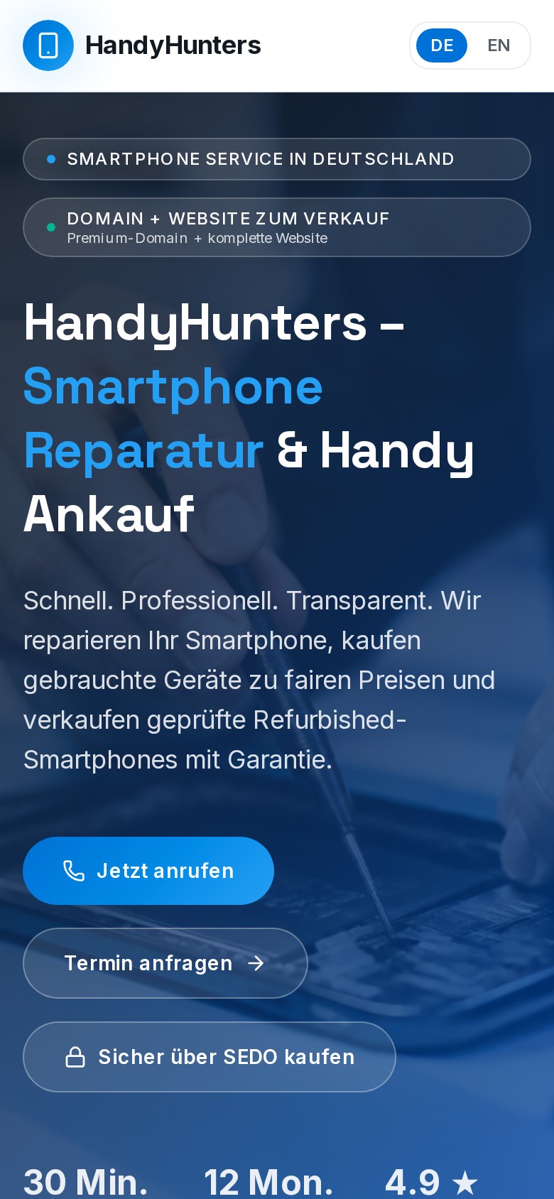 HandyHunters.de mobile preview