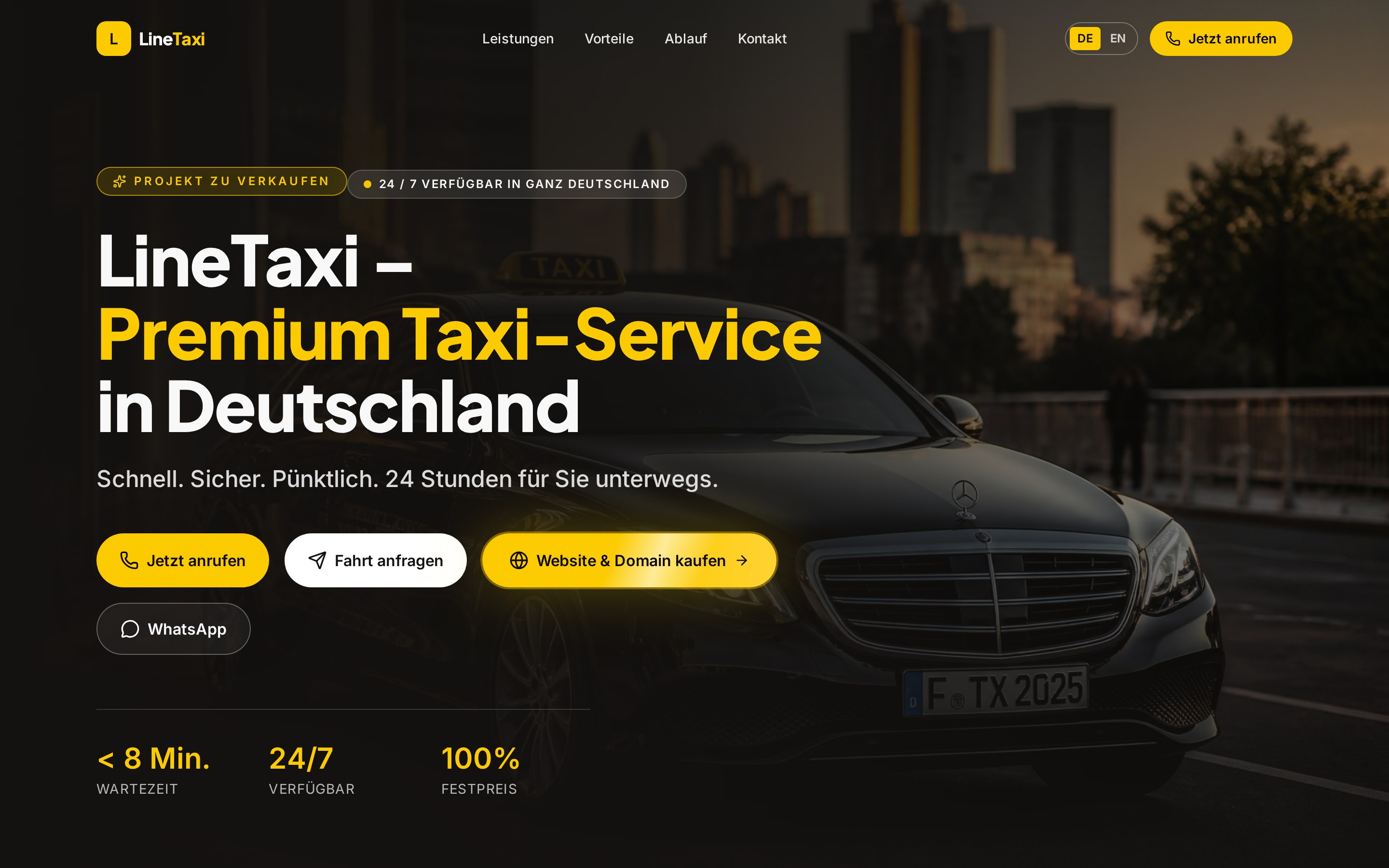 LineTaxi.de homepage preview