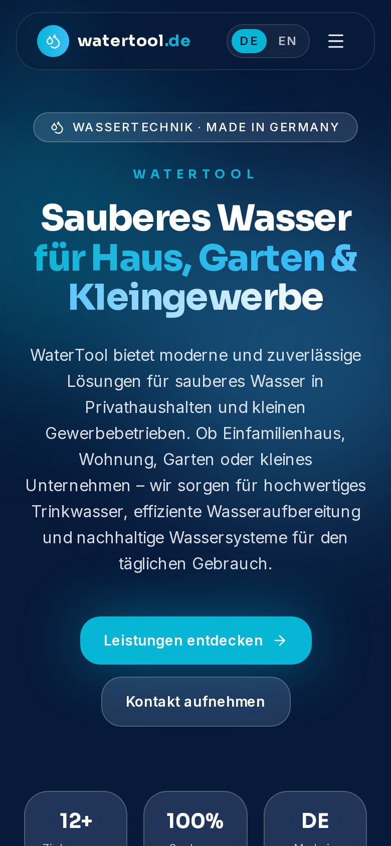 WaterTool.de mobile preview