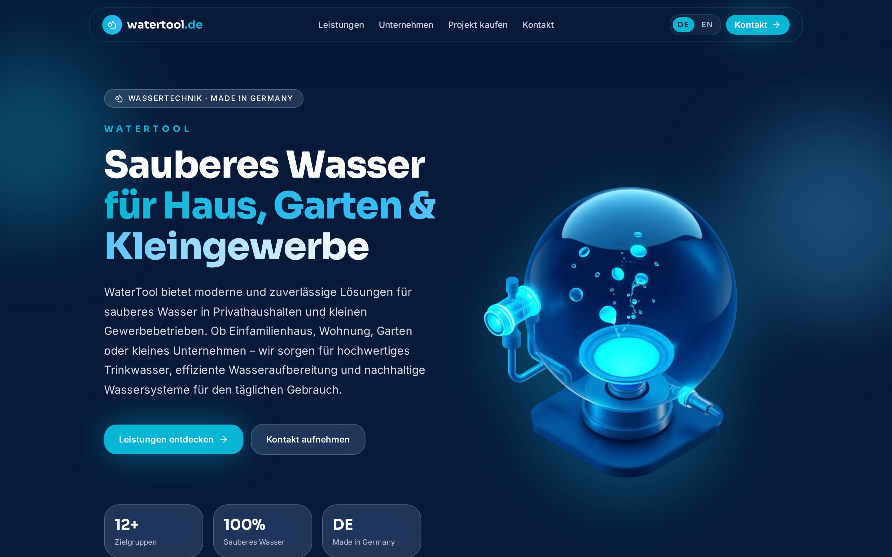WaterTool.de homepage preview